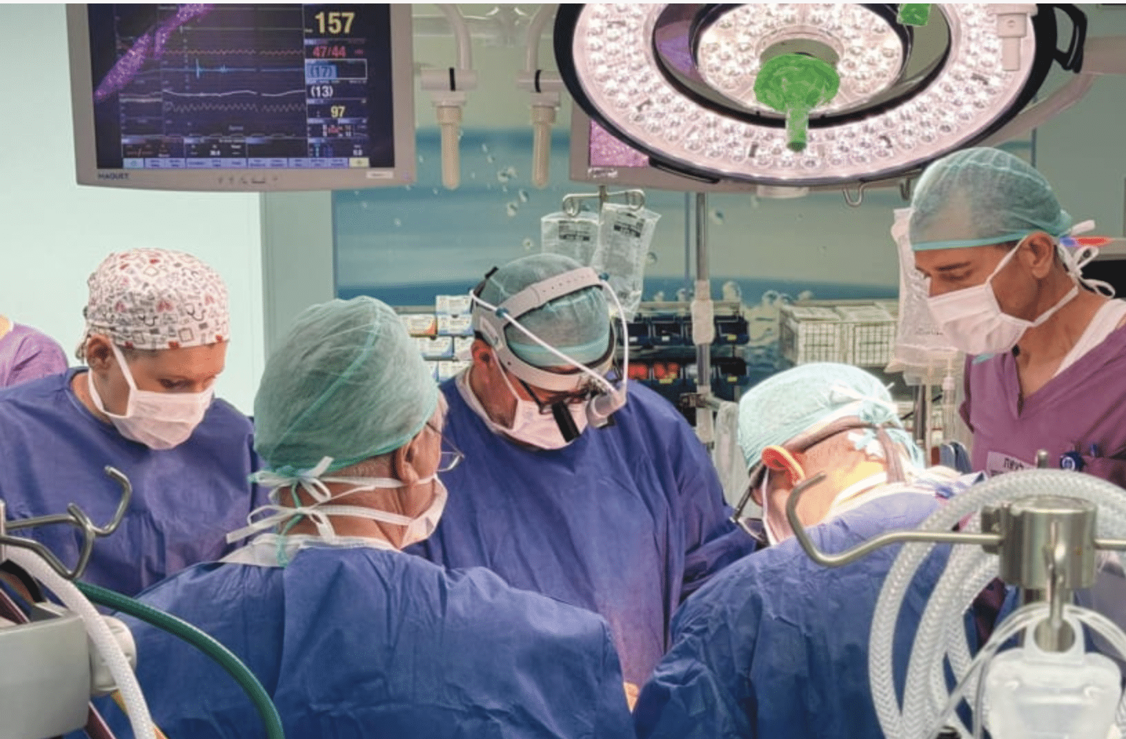 HADASSAH-UNIVERSITY Medical Center doctors are hard at work inserting an artificial heart into a patient, last week.(Hadassah-University Medical Center) (photo credit: Hadassah-University Medical Center)